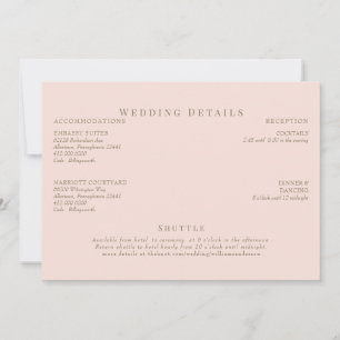 Brautkleid & Gold Text Hochzeitsdetails Einladung