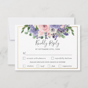 Brautkleid Hochzeitsmahlzeit Wahl RSVP Karte mit R