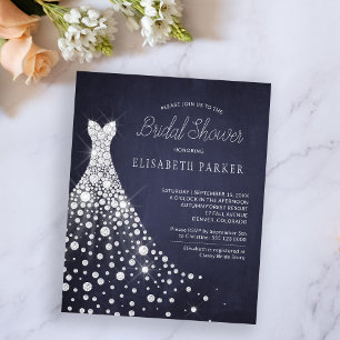 Brautkleid im Budget-Rahmen, Hochzeitsdusche-Einla