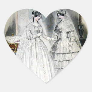 Brautkleid im Vintage-Stil Herz-Aufkleber