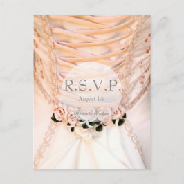 Brautkleid mit Rose Hochzeit RSVP Einladungspostkarte