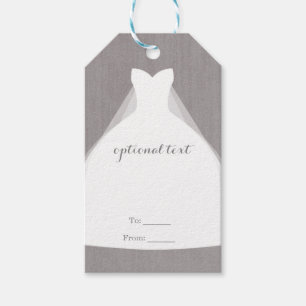 Brautkleid Moderne Glamour Brautparty Grau Geschenkanhänger