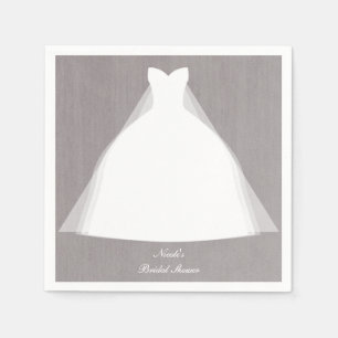 Brautkleid Moderne Glamour Brautparty Grau Serviette