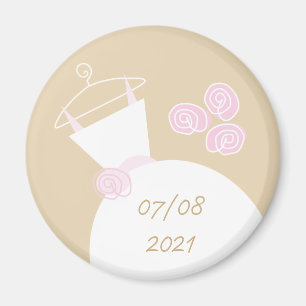 Brautkleid Rosa Beige 'Datum' Kühlschrankmagnet