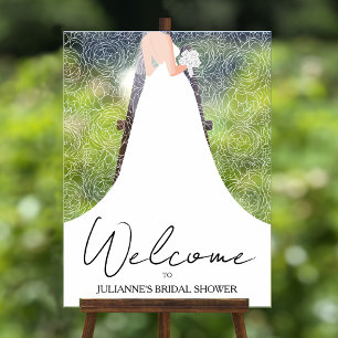 Brautkleid und Rosen Brautparty Acrylschild