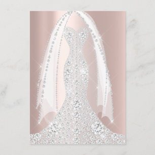 Brautkleid Weiß Rosa Rose Diamant Einladung