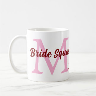 Brautkommando hinzufügen Name Monogramm Brautjungf Kaffeetasse