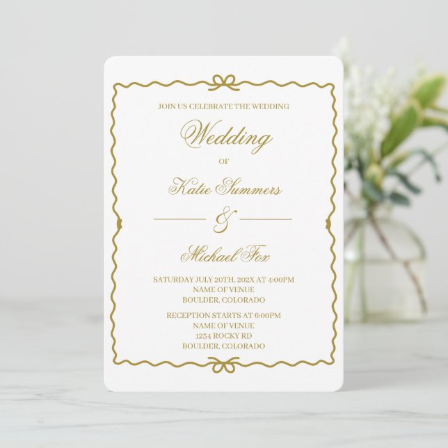 Brautkranz Hochzeit   Einladung (Stehend Vorderseite)