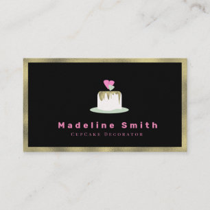 Brautkuchendekorateur Torte Logo Faux Gold Visitenkarte