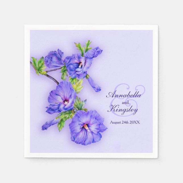 Brautkunst lila Hibiskus Serviette (Vorderseite)