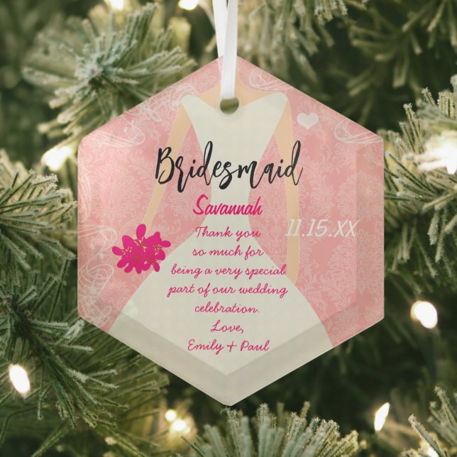 Brautmädchen für Hochzeitsfeier wählen Hintergrund Ornament Aus Glas (Insitu)