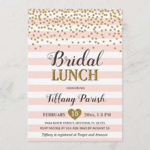 Brautmittagessen-Einladungen erröten rosa Einladung