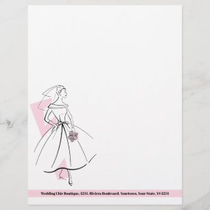 Brautmode Rosa Briefkopf Adresse