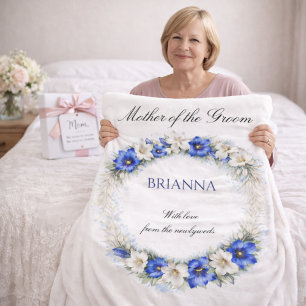 Brautmutter-Anemonen-Kranz Hochzeitsgeschenk Fleecedecke