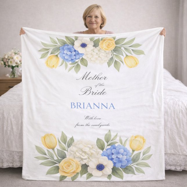 Brautmutter Blau Elfenbein Hochzeitsgeschenk  Fleecedecke (Von Creator hochgeladen)