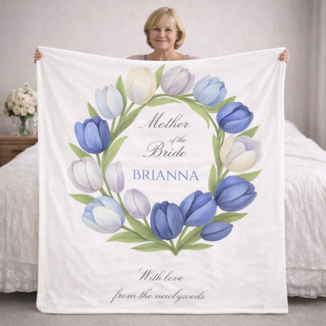 Brautmutter Blaue Tulpen Hochzeitsgeschenk Fleecedecke (Von Creator hochgeladen)