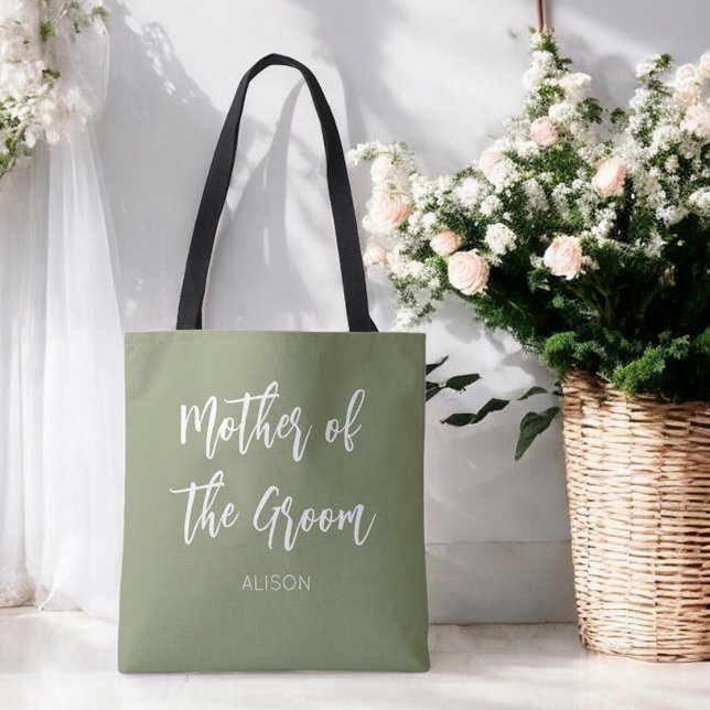Brautmutter des Bräutigams Sage Grün Tote Bag Tasche (Von Creator hochgeladen)