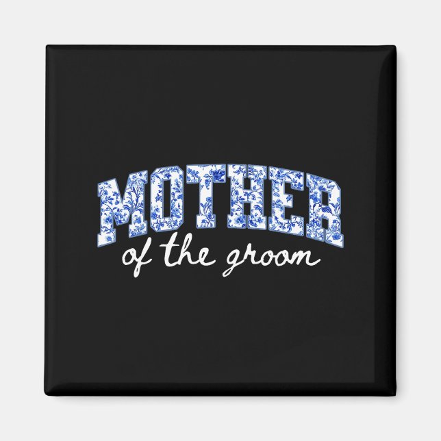 Brautmutter floral blau Chinoiserie Magnet (Vorne)