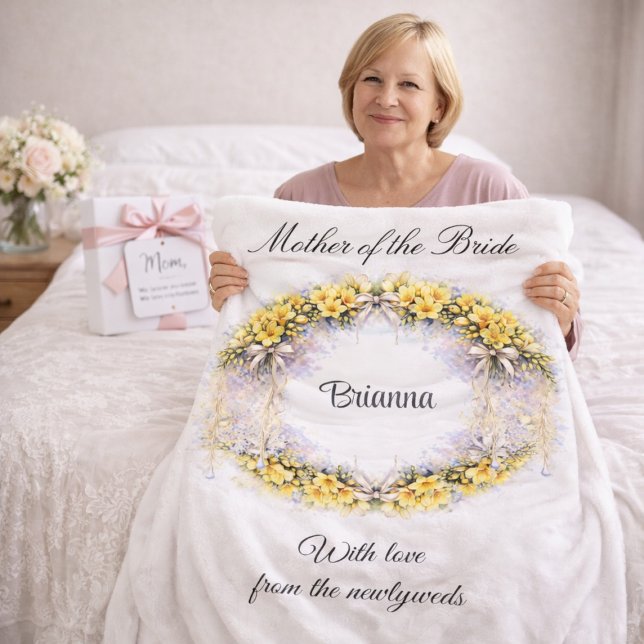 Brautmutter-Freesien-Kranz-Hochzeitsgeschenk  Fleecedecke (Von Creator hochgeladen)