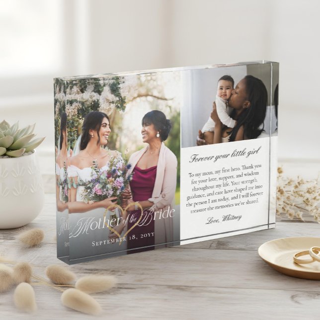 Brautmutter-Herz-Hochzeit Damals & Heute Foto (Mother of the Bride Heart Wedding Then & Now Photo)