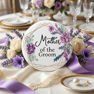 Brautmutter Lila Florale Hochzeit Button