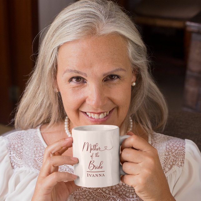 Brautmutter Pinke Pfingstrose Hochzeit Kaffeetasse (Mother of the Bride Keepsake Coffee Mug)