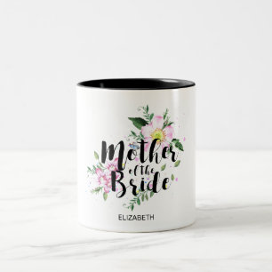 Brautmutter Rosa Florale Wasserfarben-Hochzeit Zweifarbige Tasse