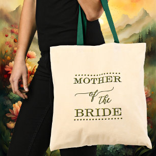 Brautmutter Schrift Grün Tote Bag Tragetasche