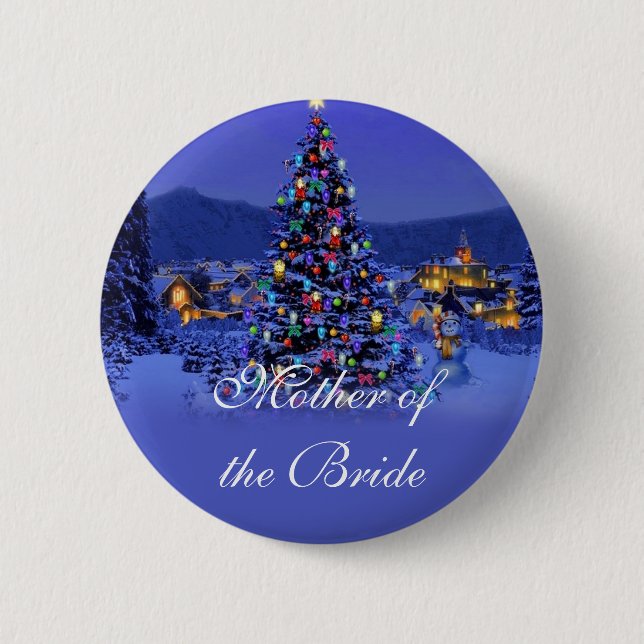 Brautmutter, Weihnachtsfeier Hochzeit Button (Vorderseite)