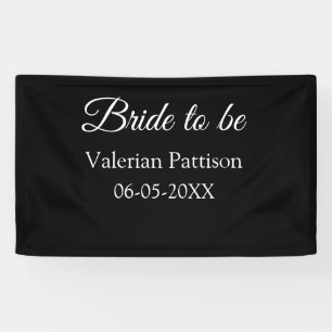 Brautname Datum schwarz weiß Junggesellinnenabschi Banner