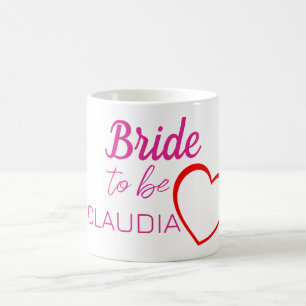 Brautname rotes Herz Kaffeetasse