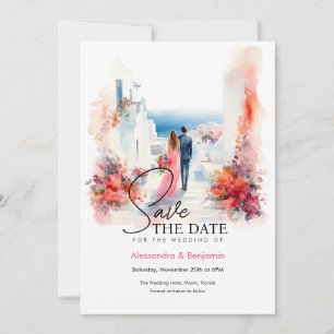 Brautpaar auf der Hochzeit   Griechisches Thema    Einladung