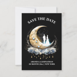 Brautpaar Crescent Silhouette Save The Date