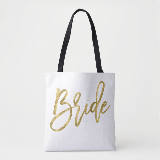 Brautpaare mit weißer und goldener Foil Tasche (Vorderseite)