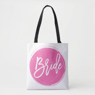 Brautpaare mit weißer und rosa Braut Tasche