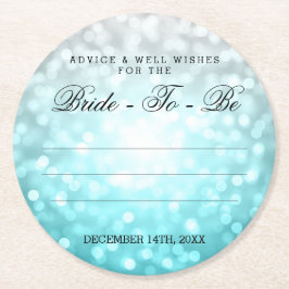 Brautparty Advice Beach Ombre Bokeh Lights Runder Pappuntersetzer