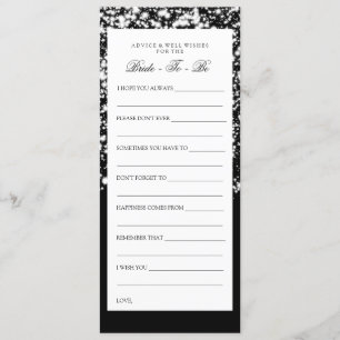 Brautparty Advice Cards Silver Midnight Glam Einladung