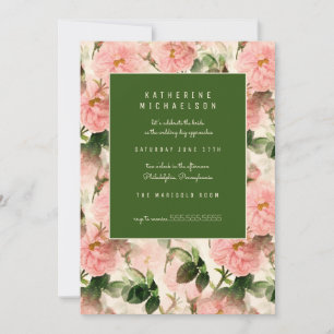 Brautparty Alt modische Cabbage-Rose Einladung