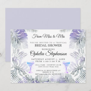 Brautparty Amethyst Tropische Blattfarbe Einladung