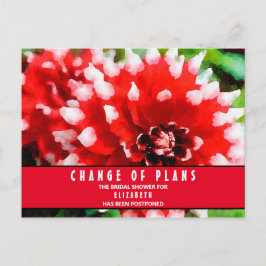 Brautparty Änderung der Pläne Rote Dahlia Postkart Postkarte
