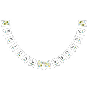 Brautparty Aqua, gelbe Blumen Hochzeit Blumen Wimpelkette