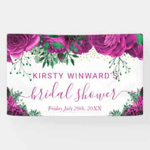 Brautparty Aquarell Rosen Willkommen Banner