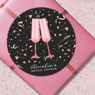 Brautparty-Aufkleber im klassischen Rundformat mit Runder Aufkleber