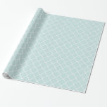Brautparty aus blauem und weißem Quatrefolie Geschenkpapier<br><div class="desc">Chic Blue and White Quatrefoil Muster Geburtstag oder Brautparty</div>
