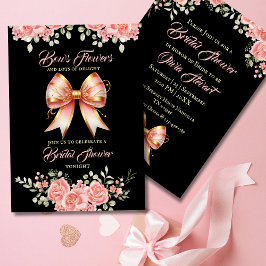 Brautparty aus Rosa und Rosa Blütenbraun Einladung