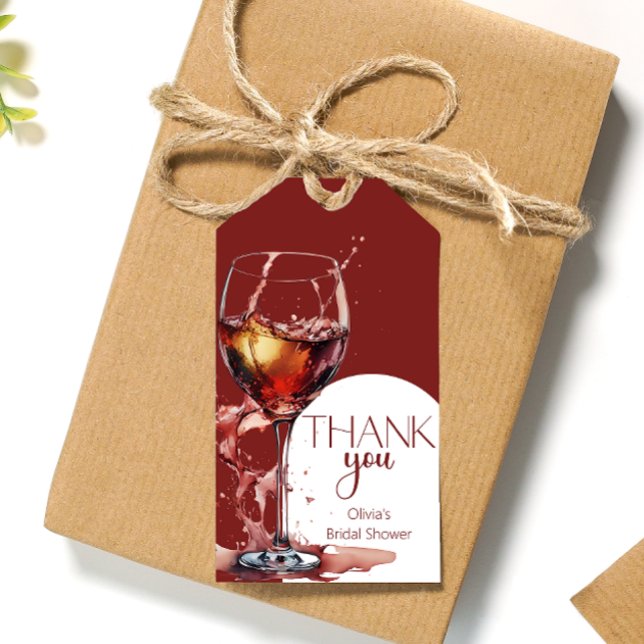 Brautparty aus Rotwein Vielen Dank Geschenkanhänger (Von Creator hochgeladen)