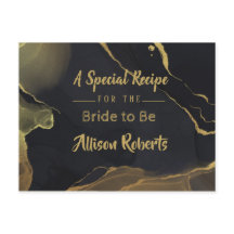 Brautparty aus schwarzem und goldenem Marmor Postk