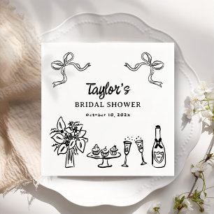 Brautparty aus schwarzem Weiß Serviette