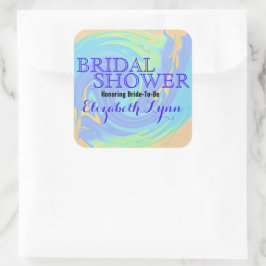 Brautparty aus schweißhaltigem, farbigen Teigwaren Quadratischer Aufkleber