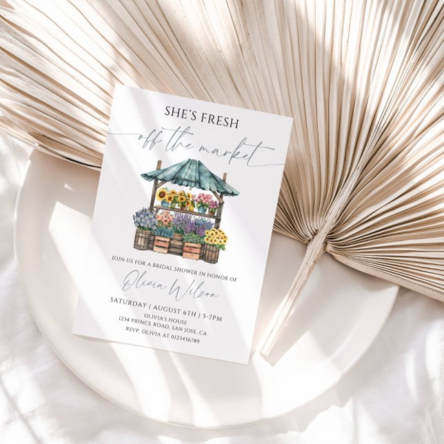 Brautparty außerhalb des Marktes - Blume Einladung (Von Creator hochgeladen)